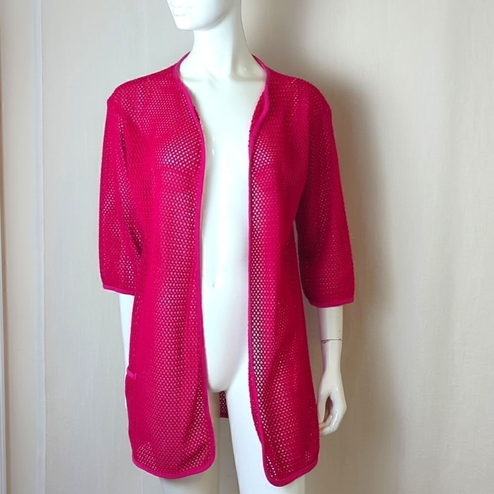 Swimsuit Cover Up Small Rose Marie Reid Vintage Hot Pink Fuschia